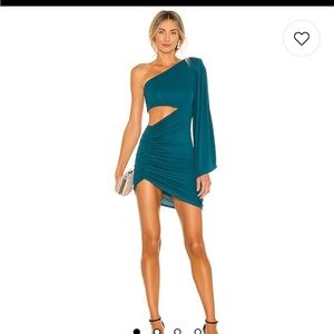 Michael Costello Alessia dress in teal green